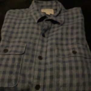 Lucky Brand flannel shirt checked in two different color blues
